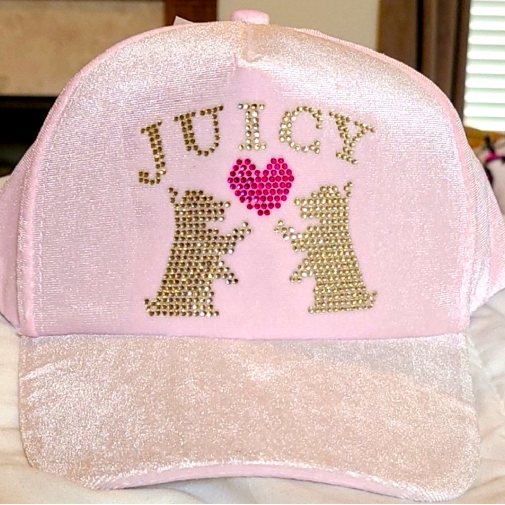 Juicy Couture Pink Scottie Dogs Kids Baseball Cap heart nwt girls adjustable 💕
